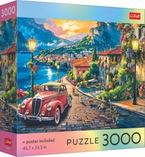 TREFL Dėlionė su plakatu „Italijos miestelis prie ežero“, 3000 det.