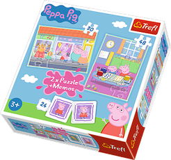 TREFL PEPPA PIG 30+ 48+ 24 memo kortelės, dėlionė-žaidimas „Pepa“