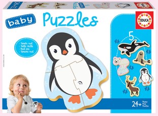 5 dėlionės (puzzle) BABY ANIMALS POLARES 2-4 metų
