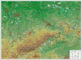 Reliefkarte Sachsen klein 1 : 650.000