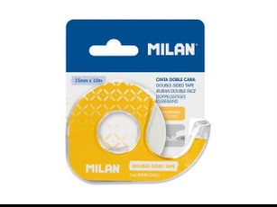 Dvipusė lipni juostelė 15 mm x 10 m MILAN su laikikliu