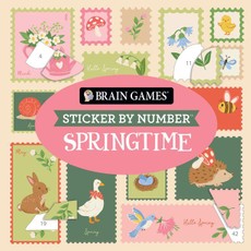 Brain Games - Sticker by Number Compact Edition: Springtime 7x7 Inches Easter Basket Filler, Travel Size Activity Book for Adults & Kids 7+