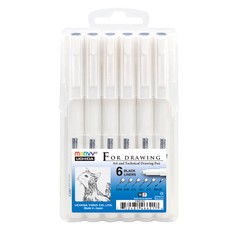 Grafiniai rašikliai „For Drawing“ Black, 6 vnt.