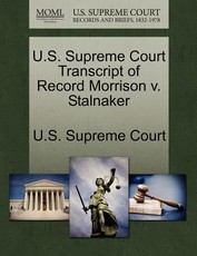 U.S. Supreme Court Transcript of Record Morrison V. Stalnaker