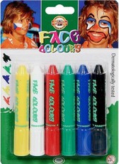 Spalvoti dažai veidui 6 spalvos KOH-I-NOOR