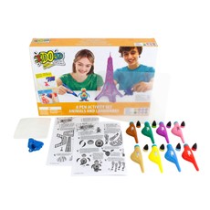 IDO3D Rinkinys su 2 rašikliais „Zoologijos sodo gyvūnai“