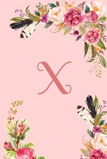 Monogram Initial Letter X Notebook for Women and Girls