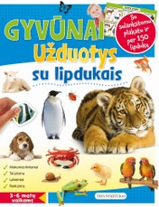 Gyvūnai. Užduotys su lipdukais 3–6 metų vaikams