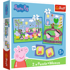 TREFL PEPPA PIG 30+ 48+ 24 memo kortelės, dėlionė-žaidimas „Pepa“