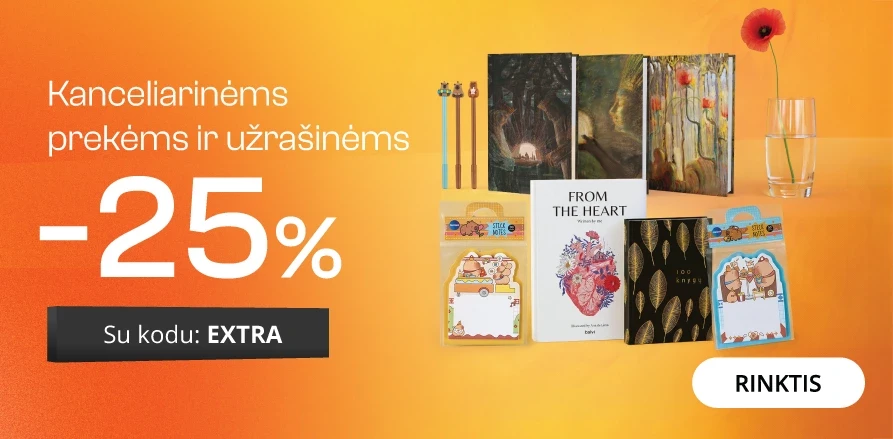 Kanceliarinėms prekėms ir užrašinėms iki -25% extra nuolaida!