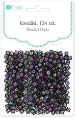Karoliukai juodi RAIDĖS 124vnt