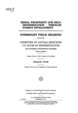 Tribal prosperity and self-determination through energy development