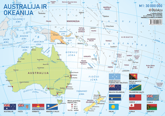 Australijos ir Okeanijos politinis žemėlapis (A 4)