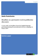 Headline as a persuasive tool in publicistic discourse