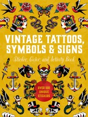 Vintage Tattoos, Symbols & Signs Sticker, Color & Activity Book