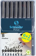 Rašikliai Pictus 8vnt juodi bls