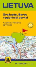 Lietuva. Gražutės, Sartų regioniniai parkai. Turistinis žemėlapis Nr. 10