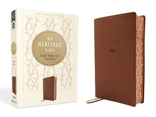 Niv, Heritage Bible, Page Edge Art Edition, Leathersoft, Brown, Red Letter, Comfort Print