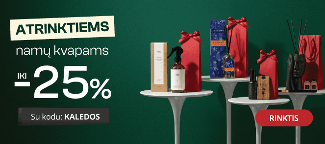 Atrinktiems namų kvapams extra nuolaidos iki -25%!