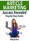 Article Marketing Success Revealed