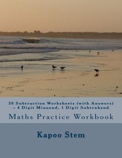 30 Subtraction Worksheets (with Answers) - 4 Digit Minuend, 1 Digit Subtrahend