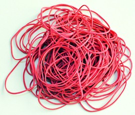 Gumytės 100g, 50mm, raudonos