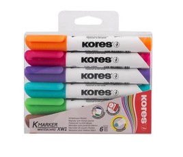 Žymeklių rinkinys baltai lentai KORES 6 spalvos