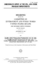 Ombudsman's office at the EPA, and other program improvements