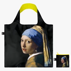 LOQI pirkinių krepšys „JOHANNES VERMEER Girl with a Pearl Earring Neon Recycled Bag“