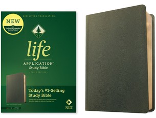 NLT Life Application Study Bible, Third Edition (Red Letter, Genuine Leather, Olive Green)