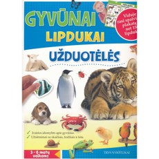 Gyvūnai. Lipdukai, užduotėlės