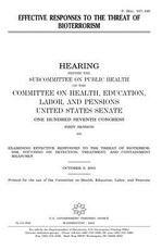 Effective responses to the threat of bioterrorism