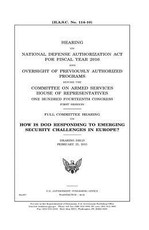 Hearing on National Defense Authorization Act for Fiscal Year 2016 and oversight of previously authorized programs before the Committee on Armed Services, House of Representatives, One Hundred Fourteenth Congress, first session