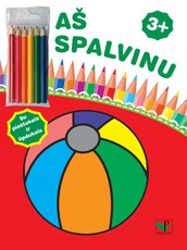 Aš spalvinu 3+. Su pieštukais ir lipdukais