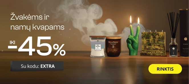 Žvakėms, namų ir automobilių kvapams - extra nuolaidos iki -45%