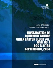 Investigation of Equipment Failure Green Canyon Block 242, Well No.1 OCS-G 21788