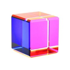 Stiklinis spalvotas kubas: geometrijai, šviesos laužimui, perspektyvai mokytis ir tyrinėti, 4 cm