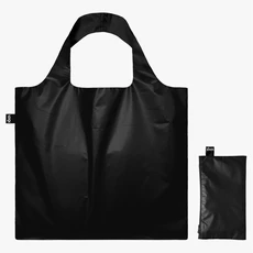 LOQI pirkinių krepšys „METALLIC Black Bag with Zip Pocket“