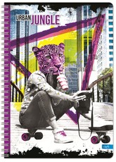 Sąsiuvinis su spirale A5 100lap 70g linija URBAN JUNGLE