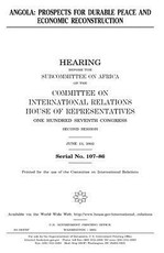 Angola, prospects for durable peace and economic reconstruction