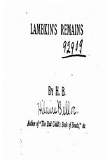 Lambkin's Remains