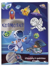 Kosmosas. Užduotėlių ir spalvinimo knyga su spindinčiais lipdukais