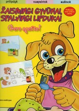 Žaismingi gyvūnai spalvingi lipdukai. Gero apetito!