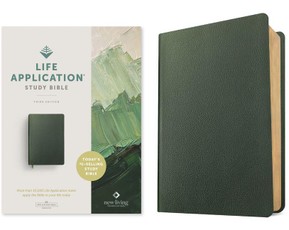 NLT Life Application Study Bible, Third Edition (Genuine Leather, Olive Green, Red Letter)