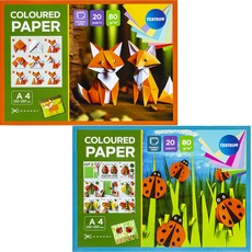 Dvipusis spalvotas popierius A4, 20 lapų