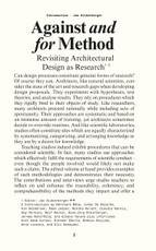 Against and For Method