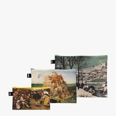 LOQI užsegamų krepšelių rinkinys „PIETER BRUEGEL THE ELDER Recycled Zip Pockets“ LOQI užsegamų krepšelių rinkinys „PIETER BRUEGEL THE ELDER Recycled Zip Pockets“