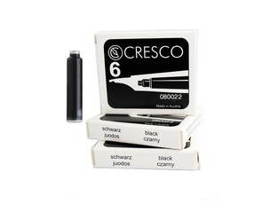 Rašalo kapsulės CRESCO dėžutėje juodos 6 vnt
