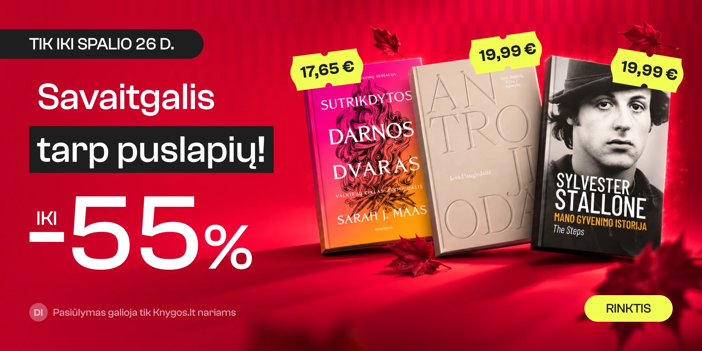 Savaitgalis tarp puslapių, iki -55% knygoms