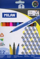 Flomasteriai Milan, 12 spalvų